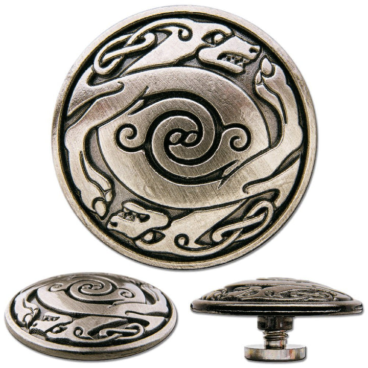 Hoppe &amp; Masztalerz 6 st. Celtic Concho Schraubzierniete, Zierniete, Schraubniete, Screwback Conch Ke