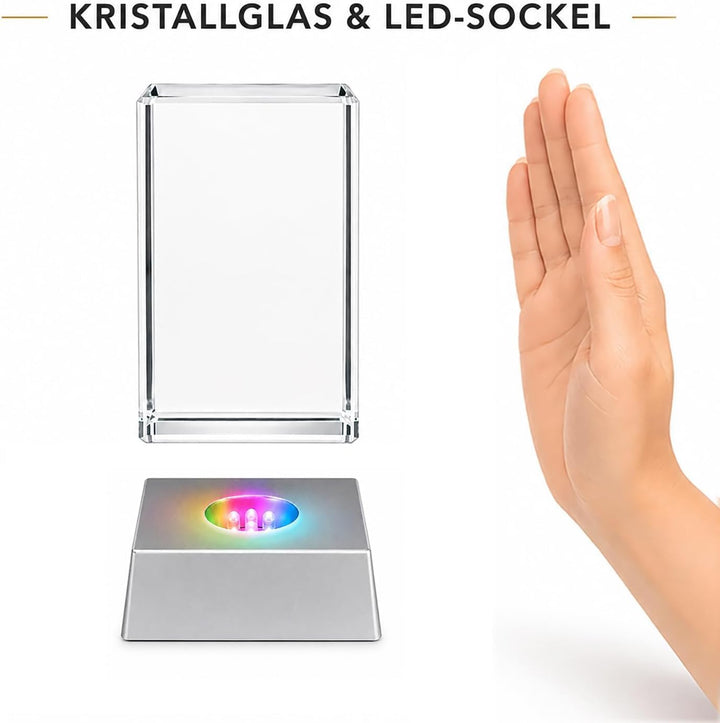 Kaltner Präsente Stimmungslicht LED Kerze/Kristall Glasblock/Motiv Hochzeit / 3D-Laser-Gravur - Alle