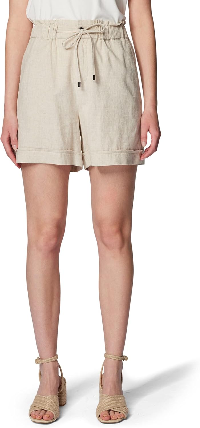 Mavi Damen Linen Shorts Kurze Hose XS Beige, XS Beige