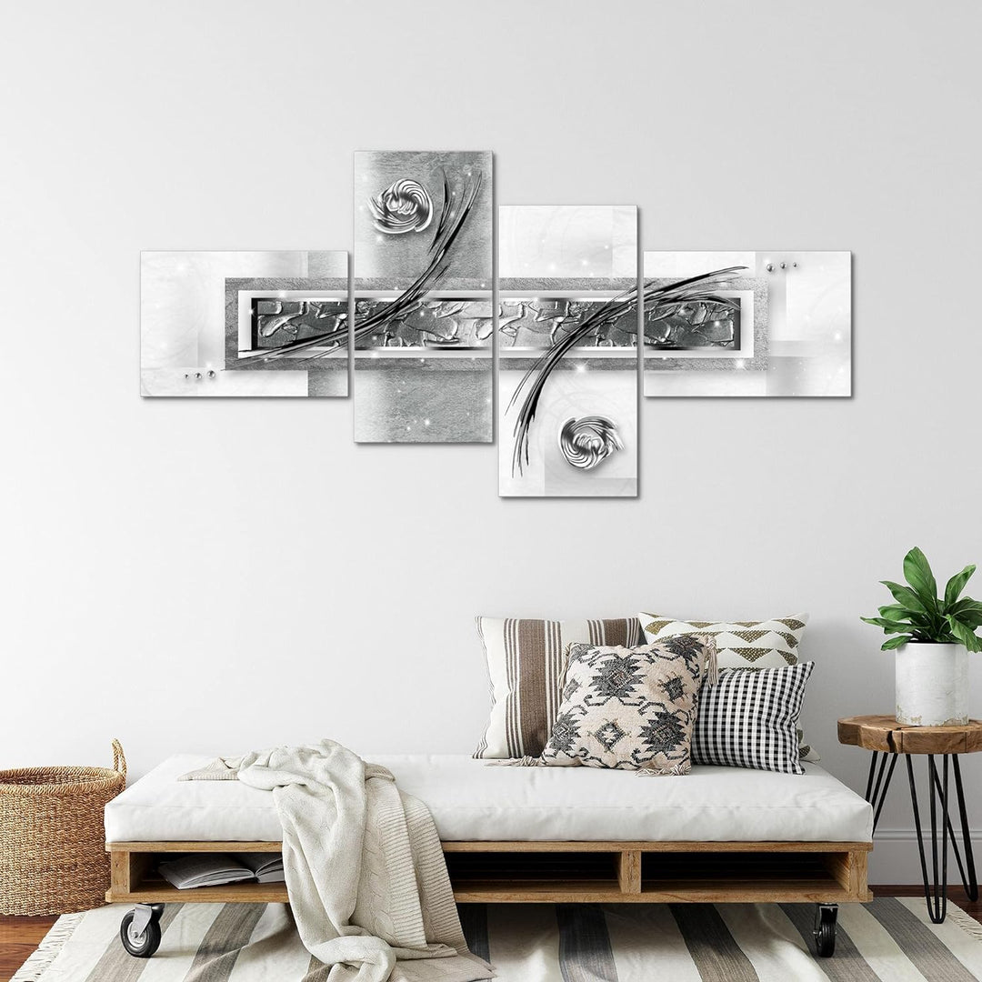 Runa Art Bild XXL 4 Teilig Abstrakt 200 x 100 cm Kunstdruck auf Vlies Leinwand Wanddeko Wohnzimmer S