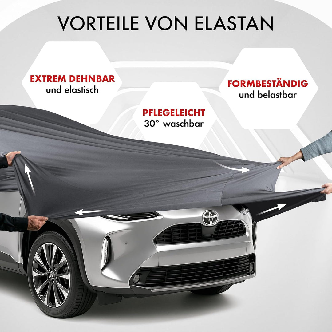 WALSER Premium Abdeckung Auto Indoor Stretch Plus Qualitätssieger Sehr Gut* Autoabdeckung Winter Aut