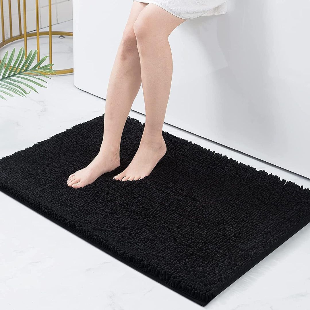 Homaxy rutschfeste Badematte Chenille Badezimmerteppich Mikrofaser Badteppich Saugfähige Hochflor Ba