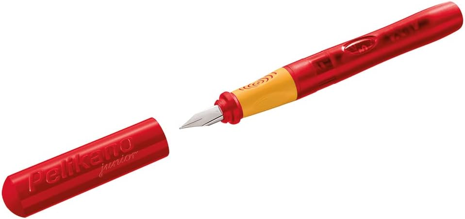 Pelikan Füller Pelikano Junior für Linkshänder, Feder L, 1 Set, rot rot für Linkshänder, rot fü