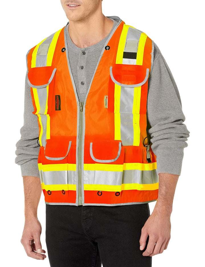 Radians SV55-2ZOD-L Industrielle Sicherheitsweste, hohe Sichtbarkeit, Orange, Grösse L L Hochsichtba