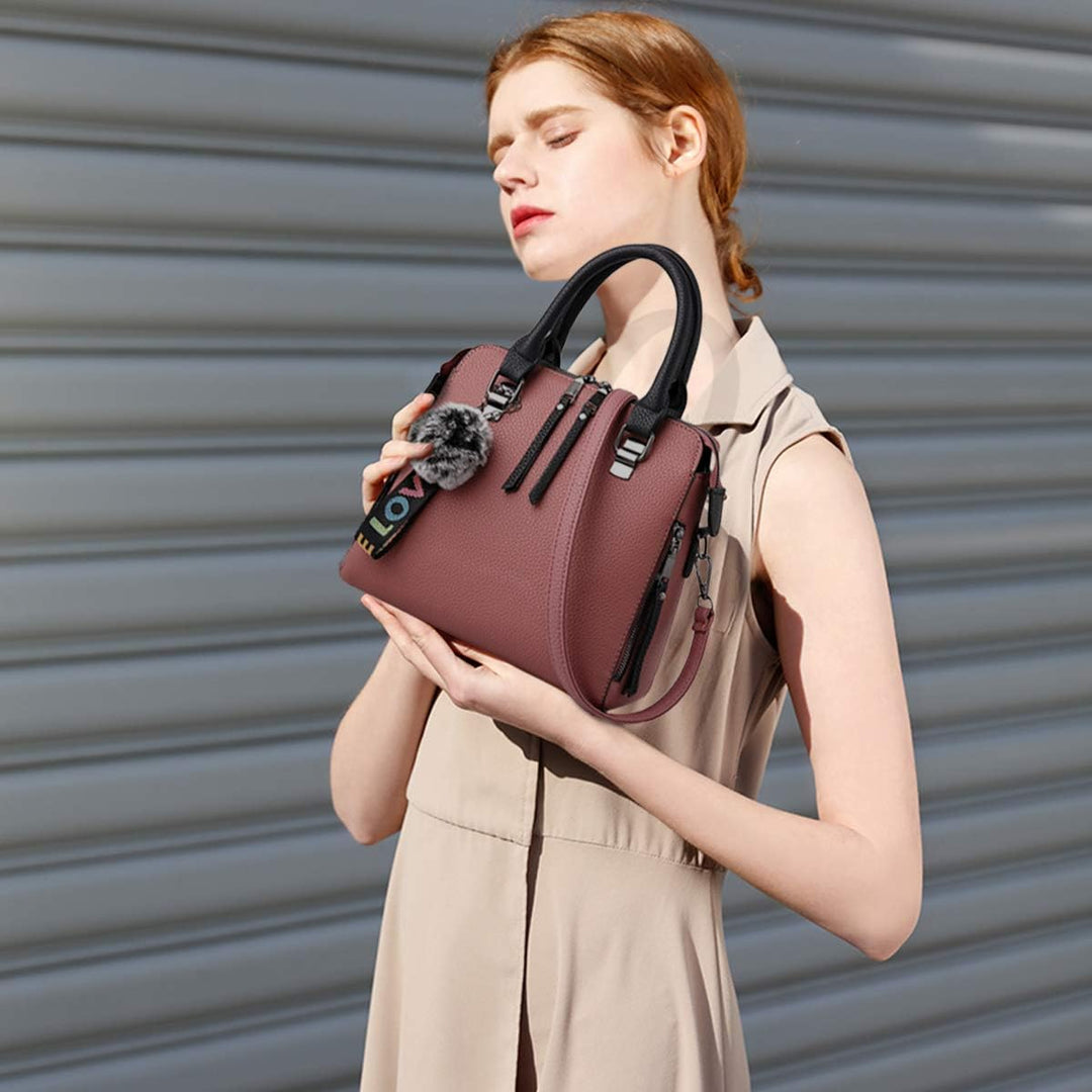 NICOLE & DORIS Mode Handtaschen Damen Taschen Elegant Shopper Tote Leder Schultertasche Frauen Umhän