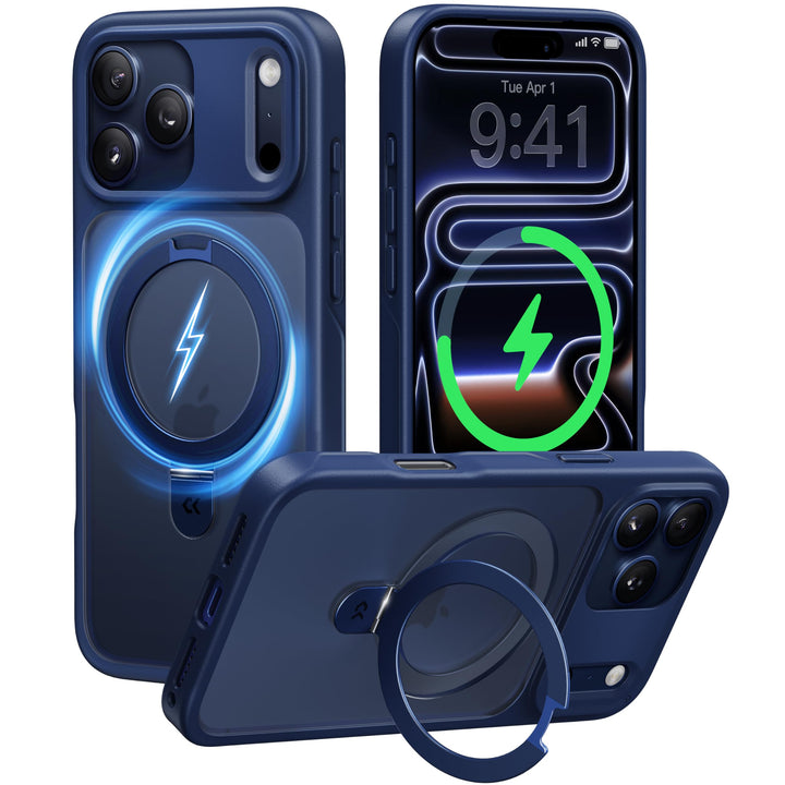 CASEKOO für iPhone 17 Pro Hülle für MagSafe [mit Ständer] [Kameraschutz & Militärschutz] Stossfeste