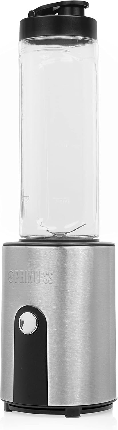 Princess Smoothie Maker to go - Standmixer mit Trinkflasche, 600ml Tritan Behälter, 300 Watt, 217401
