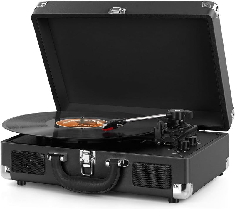 DIGITNOW! Belt-Drive 3 Gang Portable Stereo Turntable with Built-in Speakers, Supports RCA Output/3.