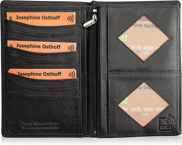 Josephine Osthoff Brieftasche Herren Leder Ausweisetui Reisepasshülle Hochformat Ausweishülle Damen