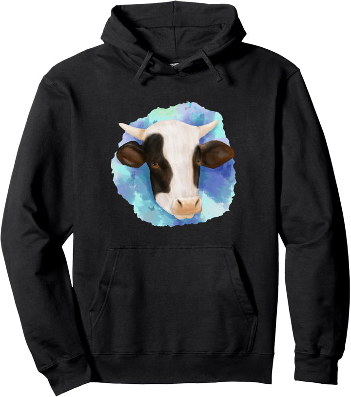 Wasserfarben Kuh Landwirt Outfit Damen Bauer Geschenk Kuh Pullover Hoodie