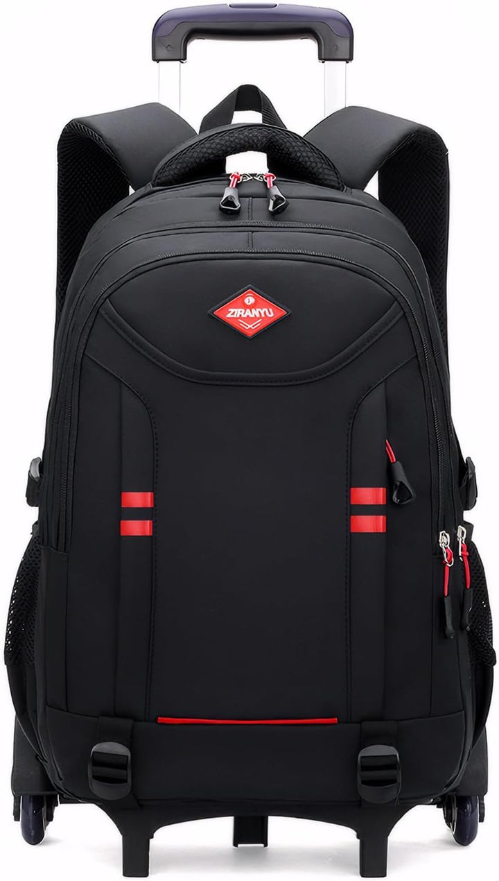 Amythe Schulrucksack Jungen mit Rollen, Abnehmbare Trolley Rucksack Teenager Schulranzen Jungen für