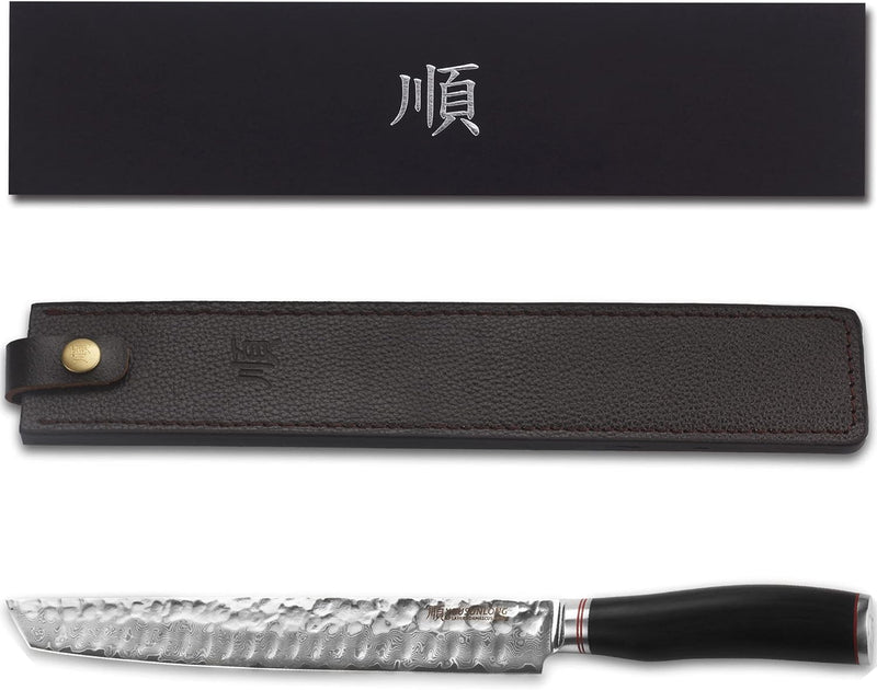 YOUSUNLONG Sujihiki Messer 279 mm - Japanisches professionelles Filetiermesser Damaszenerstahl Ebenh