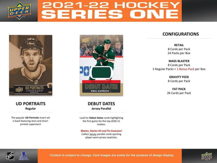 Upper Deck 2021/22 Series 1 Hockey Retail 24-Pack Box NHL