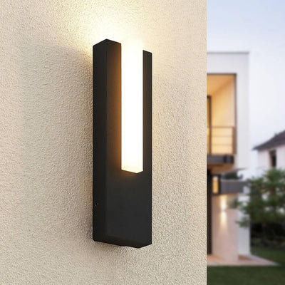 Lucande LED Wandleuchte aussen 'Virgalia' (Modern) in Schwarz aus Aluminium (1 flammig,) - LED-Ausse