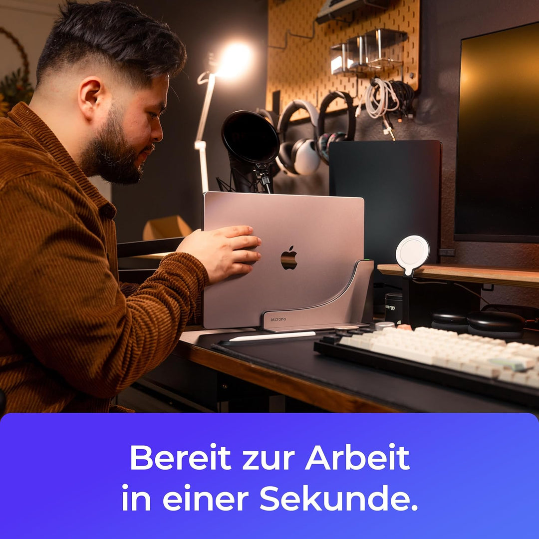 Ascrono Vertikale Docking-Station perfekt für MacBook Air 15 (M2 2023) - 2 Thunderbolt-4 USB-C-Ansch