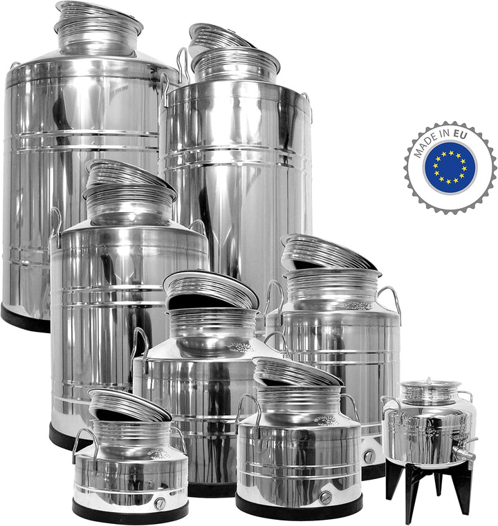 Fischer Kellereitechnik Edelstahl-Kannen (Kanne 3-100L mit/ohne Kugelhahn) (75 Liter mit Auslaufhahn