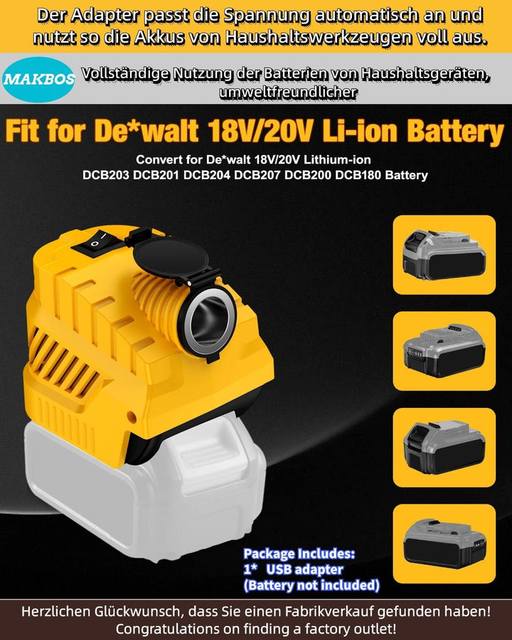 Step Down Konverter für Dewalt 20V auf12V Abwärtswandler Power Wheel Batterie Adapter für Autostaubs