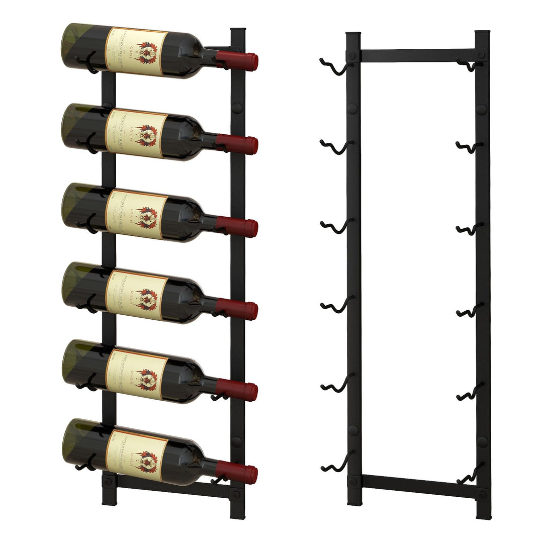 COSTWAY Weinregal Wand für 6 Weinflaschen, Flaschenhalter Metall, Flaschenregal Industrial, Aufbewah