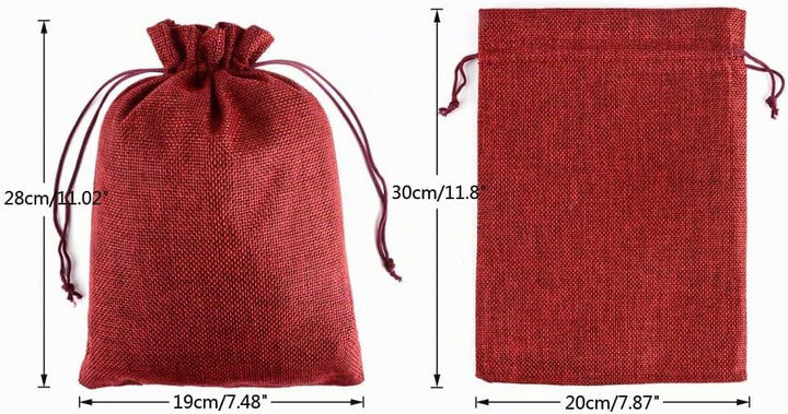 CLTPY 30 Stück Jutesäckchen 20x30 cm mit Kordelzug, Geschenktüten Baumwollsäckchen Stoffsäckchen für