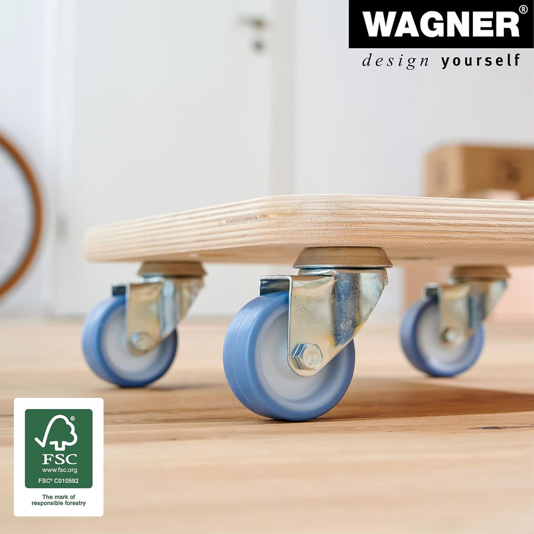WAGNER Transportroller Transporthilfe I Möbelroller aus Schichtholz 29 x 29 x 8,5 cm, Tragkraft 250