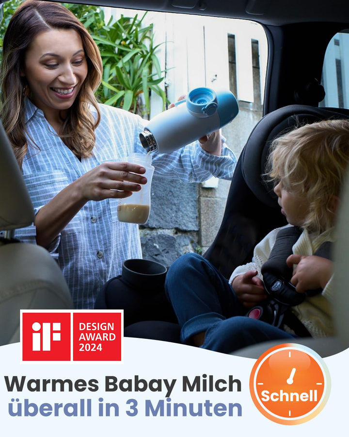 Flaschenwärmer baby unterwegs GROWNSY Tragbarer fläschchenwärmer für Reise Schnellheizender mobiler
