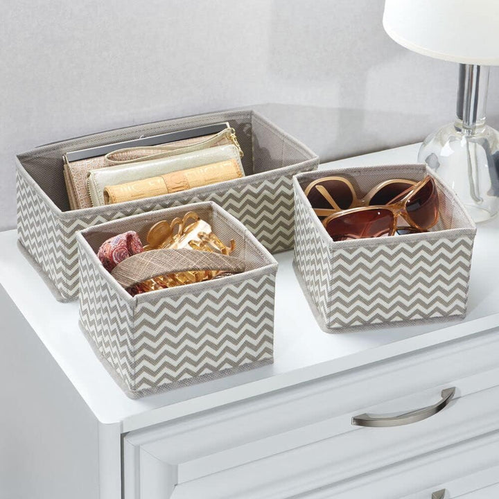 mDesign 6er-Set Stoffbox für Schrank oder Schublade – die ideale Aufbewahrungsbox für Wäsche, Gürtel