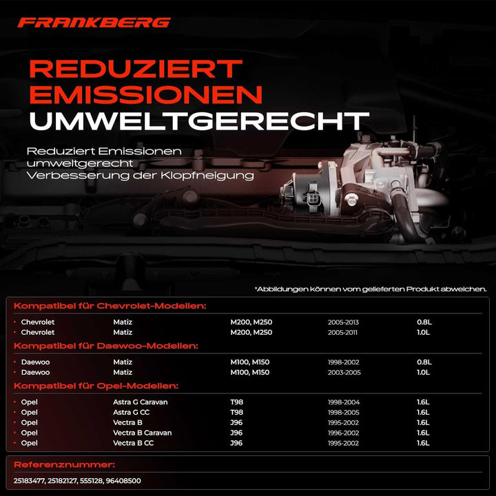Frankberg AGR-Ventil Abgasrückführungsventil für Aveo/Kalos T200 Matiz M100 Spark Astra T98 Vectra B