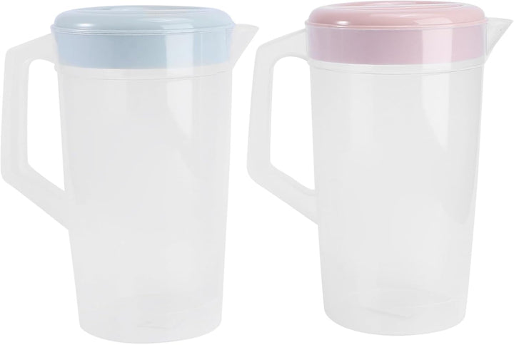 YARNOW 2 Stücke Wasserkrug Saftkrug 2000ml Kühlschrankkrug mit Skala Kunststoff Karaffe Saft Krug mi