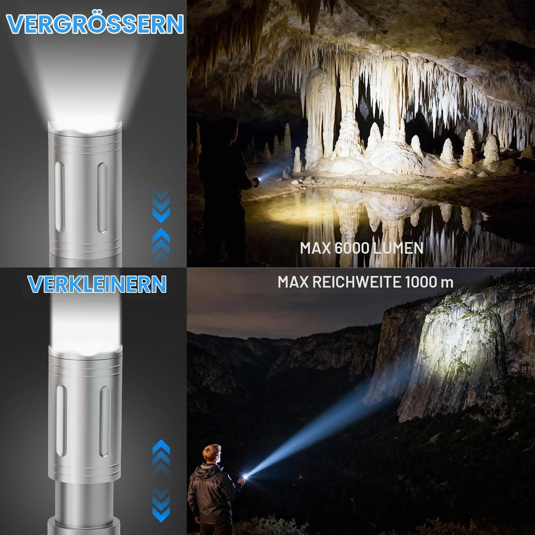 LeKaufen 2in1 Campinglampe und Taschenlampe, Camping Lampe Laterne LED Aufladbar, Campingleuchte Zel