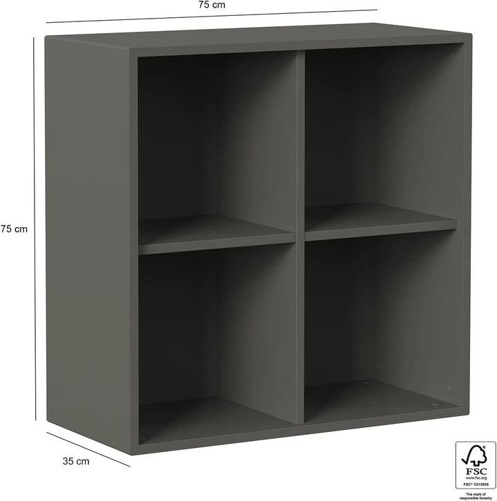Iconico Home QBE, Wandwürfel mit 4 Fächern, Eingang, Wohnzimmer, Schlafzimmer, Jugendzimmer, Arbeits