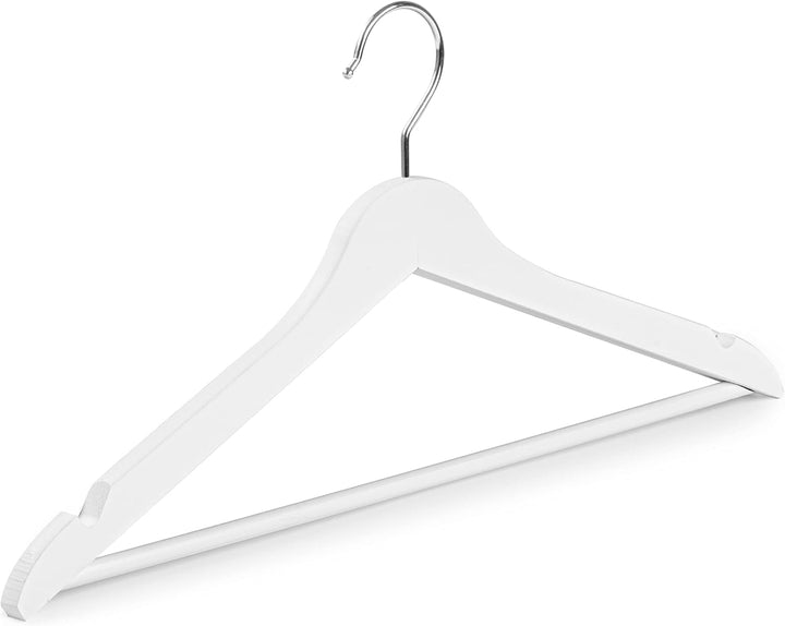 OGIVO Kleiderbügel aus Holz - Holzbügel weiss für Ihren Garderobe - Haken um 360° drehbar - Einkerbu