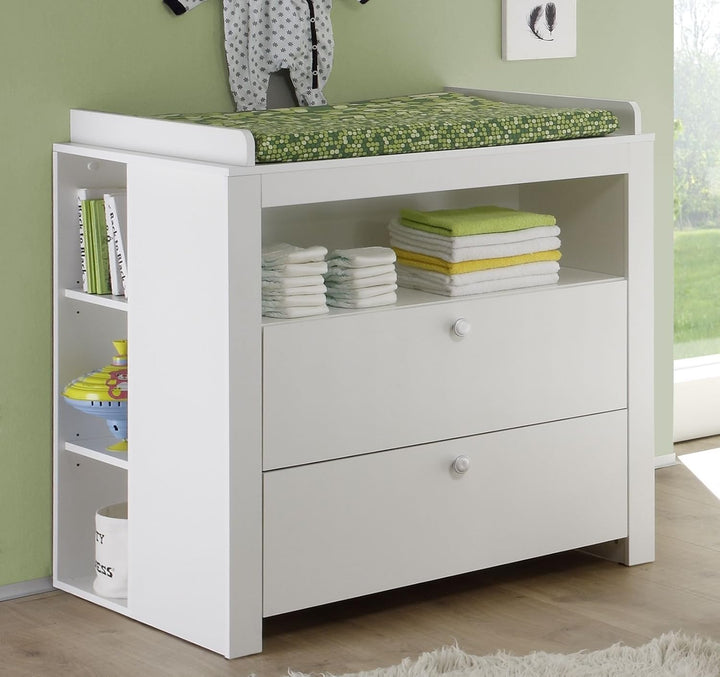 trendteam smart living - Olivia - Kommode - Weiss - Regal mit 3 offenen Fächern - (BxHxT) 25 x 93 x