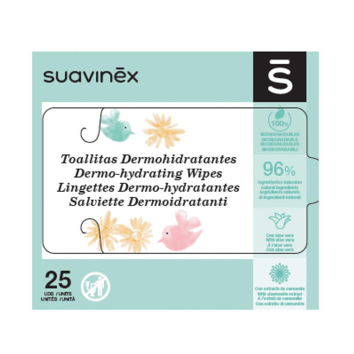 Suavinex, Baby-Feuchtigkeitstücher, 60 Stück, geeignet für atopische Haut, 96% natürliche Inhaltssto