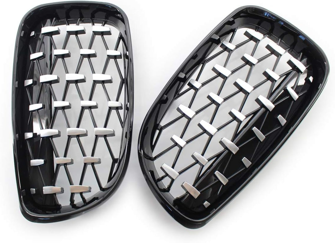 GSRECY Frontstossstange Kidney Diamond Auflage Kühlergrill für 1er E81 E82 E87 E88 LCI 2007-2013