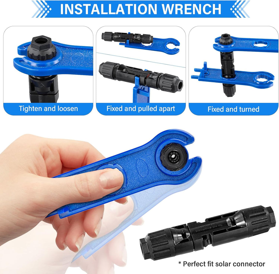 Solar Crimpzange Set für 2.5/4/6mm² PV Kabel,14 Paar Kabelstecker,12 Paar Männlich/Weiblich Stecker