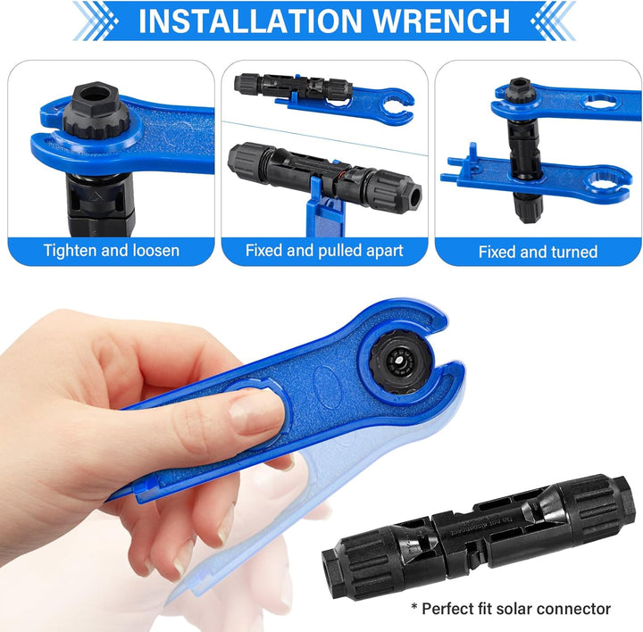 Solar Crimpzange Set für 2.5/4/6mm² PV Kabel,14 Paar Kabelstecker,12 Paar Männlich/Weiblich Stecker