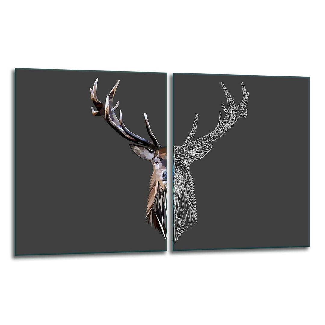 TMK ArtDeko Herdabdeckplatte 2 Teilig 40x52 cm - Spritzschutz Herdabdeckung – Herdschutz aus Sicherh