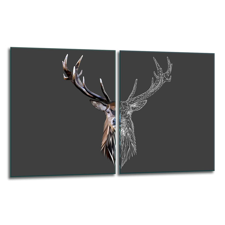 TMK ArtDeko Herdabdeckplatte 2 Teilig 40x52 cm - Spritzschutz Herdabdeckung – Herdschutz aus Sicherh