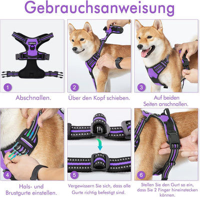 rabbitgoo Hundegeschirr Mittelgrosse Hunde Anti Zug Geschirr Hund mit Kontrolle No Pull Verstellbar