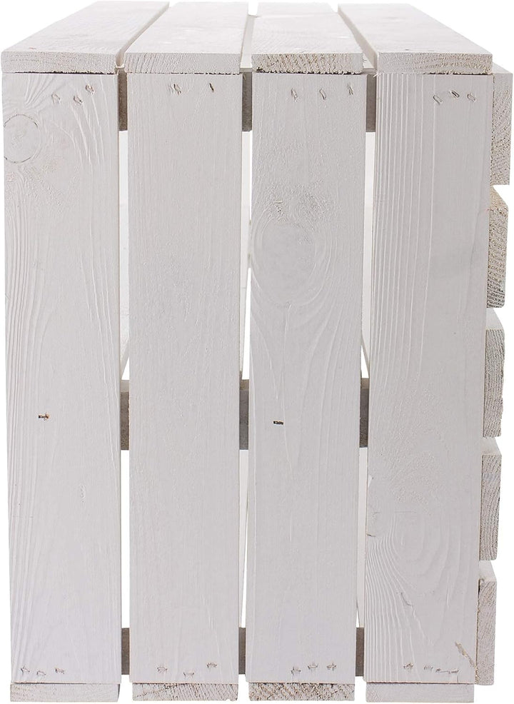 XXL weisse Shabby Chic Holzkiste für Schuhregale (2er Set)