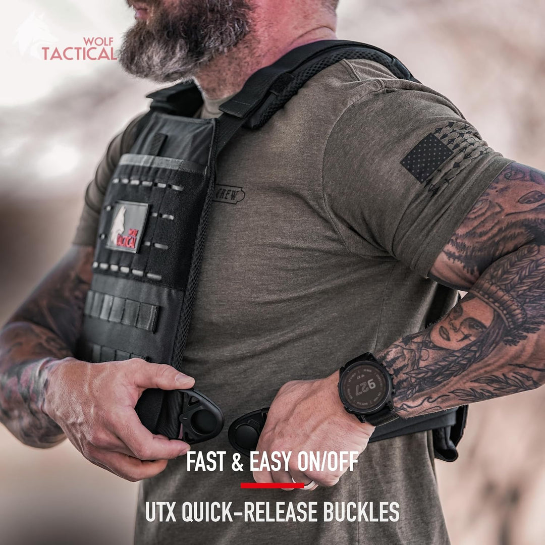 WOLF TACTICAL Einfache Gewichtsweste Schwarz, Schwarz