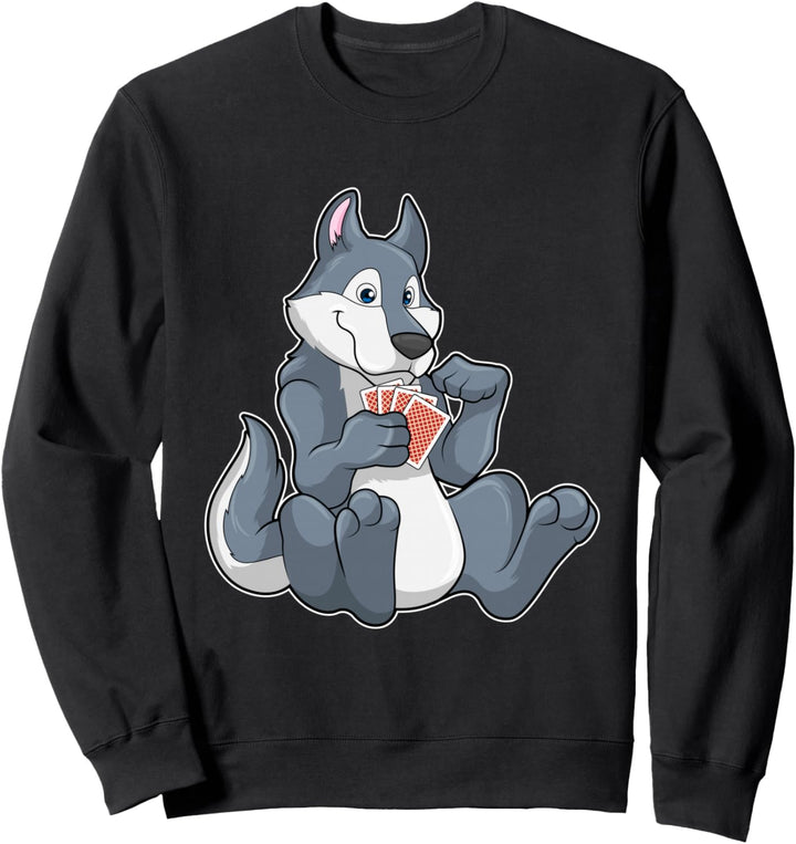 Wolf Poker Pokerkarten Kartenspiel Sweatshirt