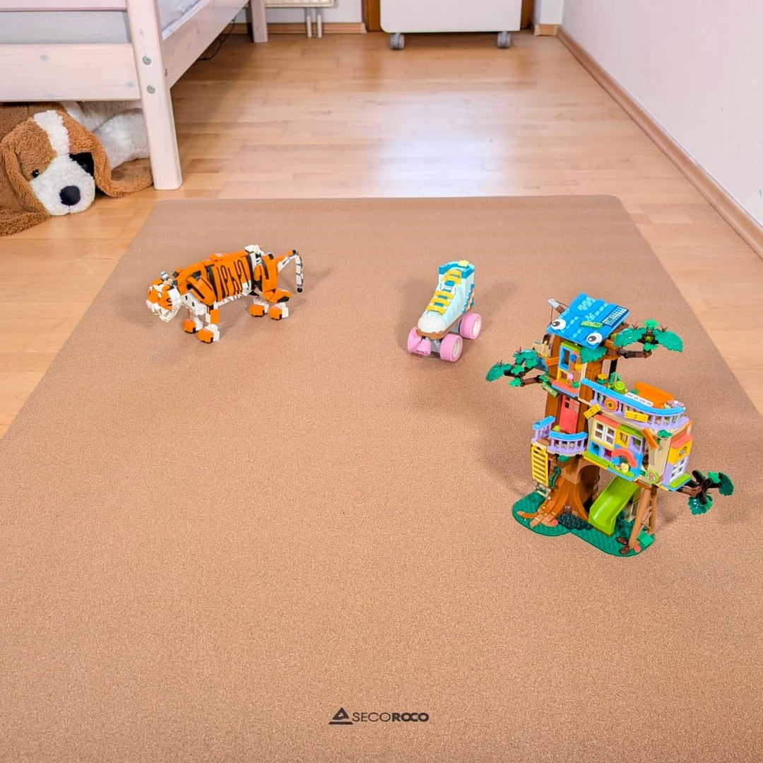 Spielmatte für Kinder aus Kork & Kautschuk - rutschfest, schadstofffrei und antiallergen - Krabbelma