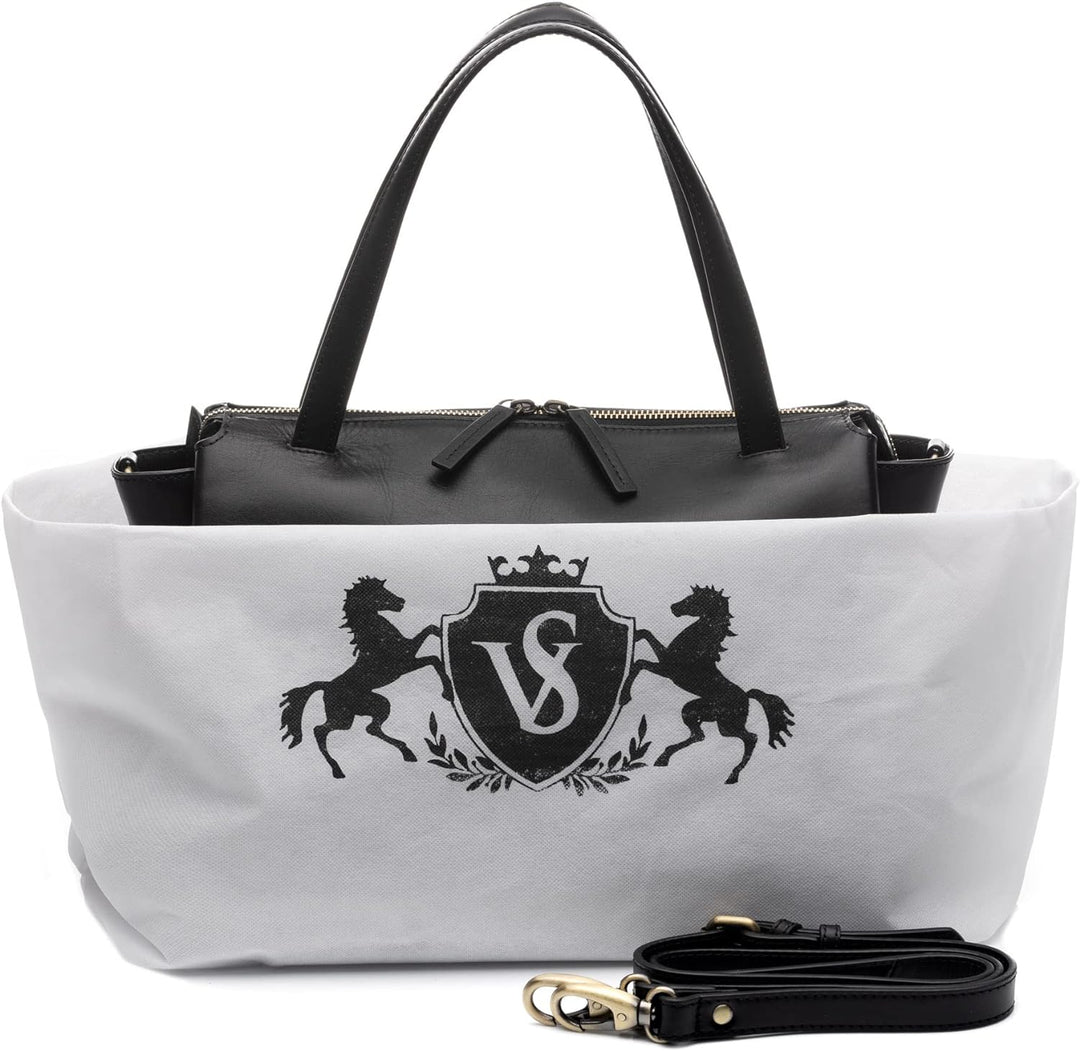SID & VAIN Handtasche mit Schultergurt ATLANTA aus Premium Leder I Henkeltasche für Damen I Umhänget