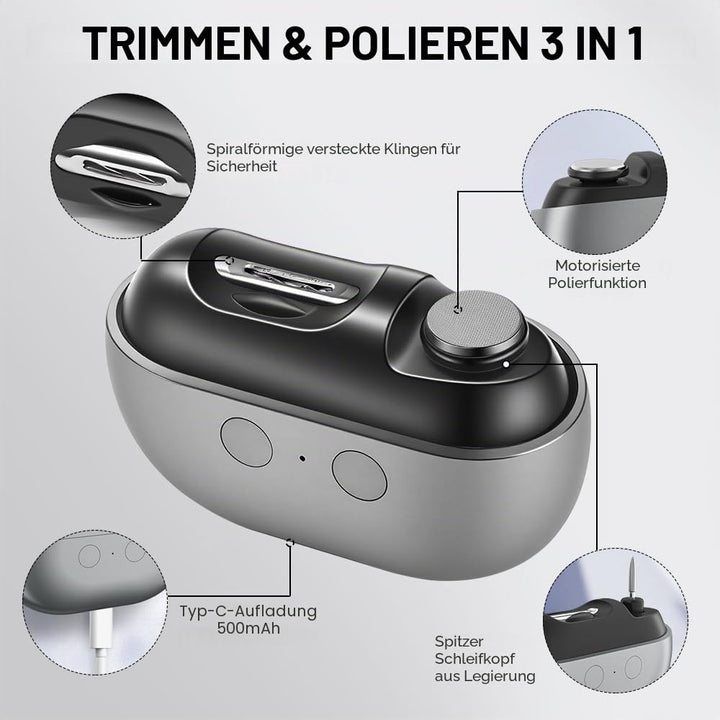 Elektrischer Nagelknipser &amp; Polierer - Nagellackierer, Multifunktionaler Nagelschleifer und Nagelboh