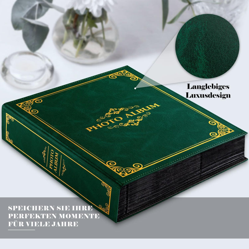 Lanpn Fotoalbum 10x15 600, Traditionell Grosses XXL Kunstleder Einstecken Einsteckalbum für Hoch und