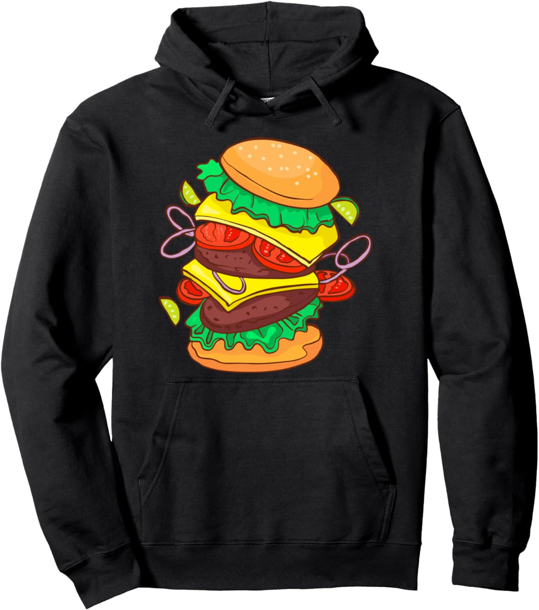 Hamburger Cheeseburger Burger Fast Food Imbiss Pullover Hoodie
