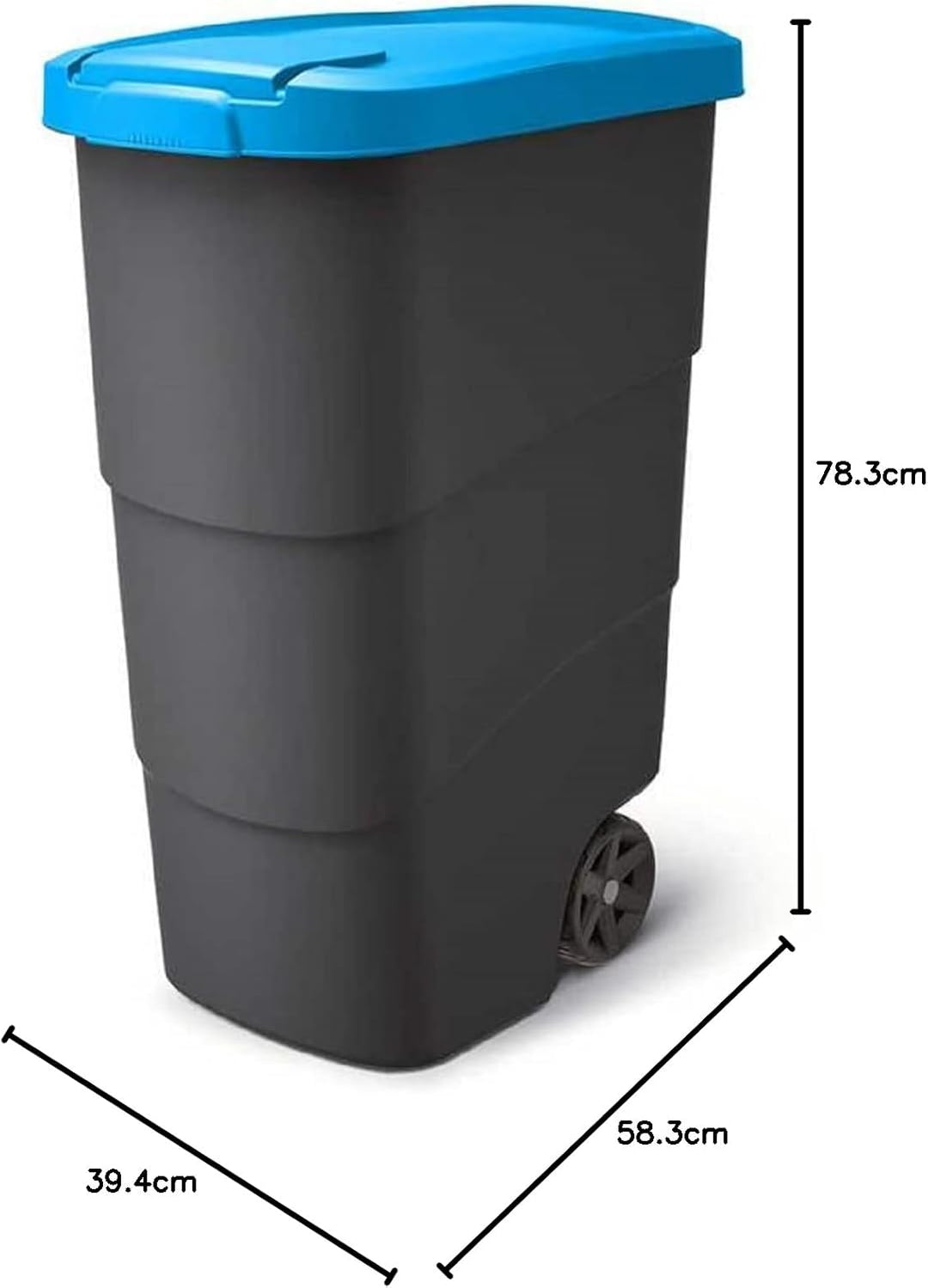 Prosperplast Wheeler 90L Müllbehälter mit Rädern und Deckel Mülltonne Müllgrossbehälter Grossmüllton