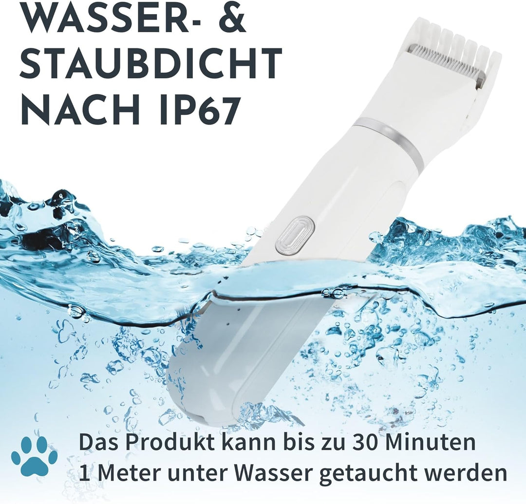 Hafenbande 2-in-1 Akku Hundeschermaschine & Krallenschleifer | Pfotentrimmer für Hunde, Katzen | 3 S