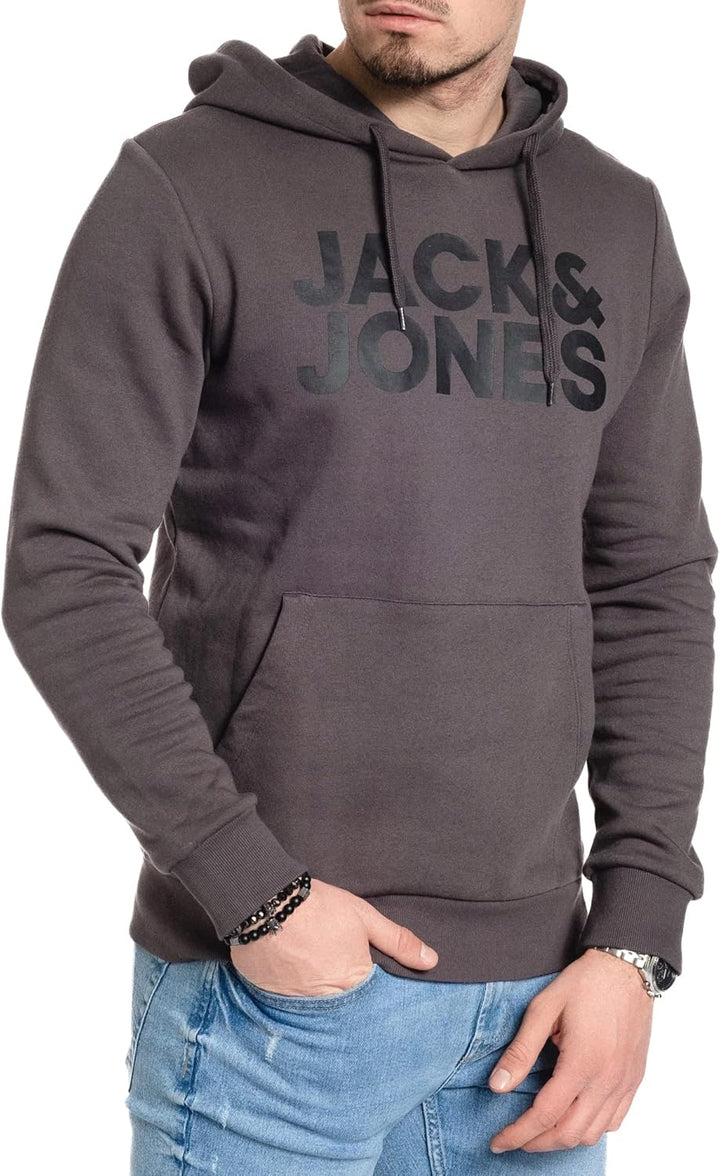 JACK & JONES Herren Jjecorp Logo Sweat Hood Noos Kapuzenpullover S Asphalt (Reg/ Large Print ), S As